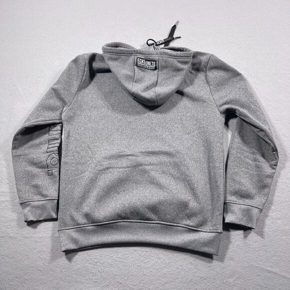 Ecko Unltd Hoodie Men Medium Gray Pullover Big Rhino Logo Skater‎ Grunge - Picture 10 of 11